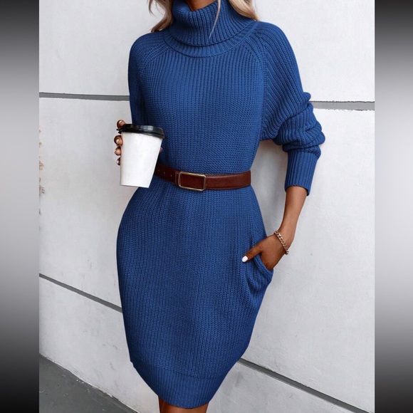 Cozy turtleneck sweater dress - Picture 7 of 7